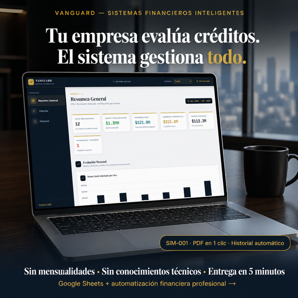 Sistema de Evaluación de Créditos PRO: Simulador Financiero con Propuesta PDF Automática y Dashboard de Portafolio Crediticio