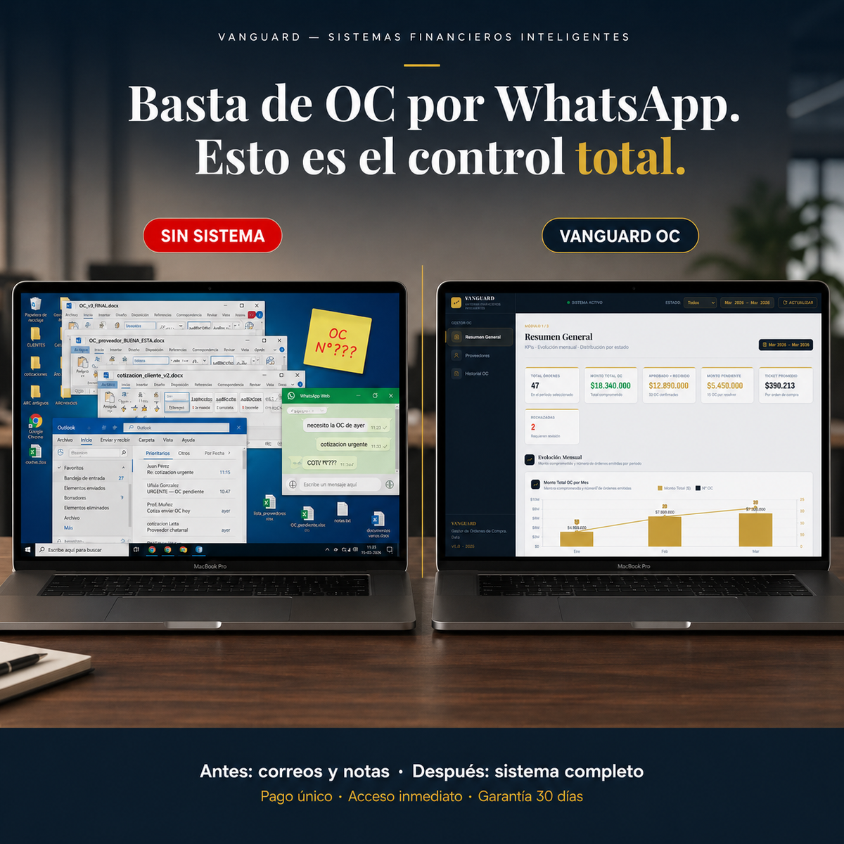 Gestor de Órdenes de Compra PRO: Sistema de Compras con Dashboard de Proveedores & PDF Automático